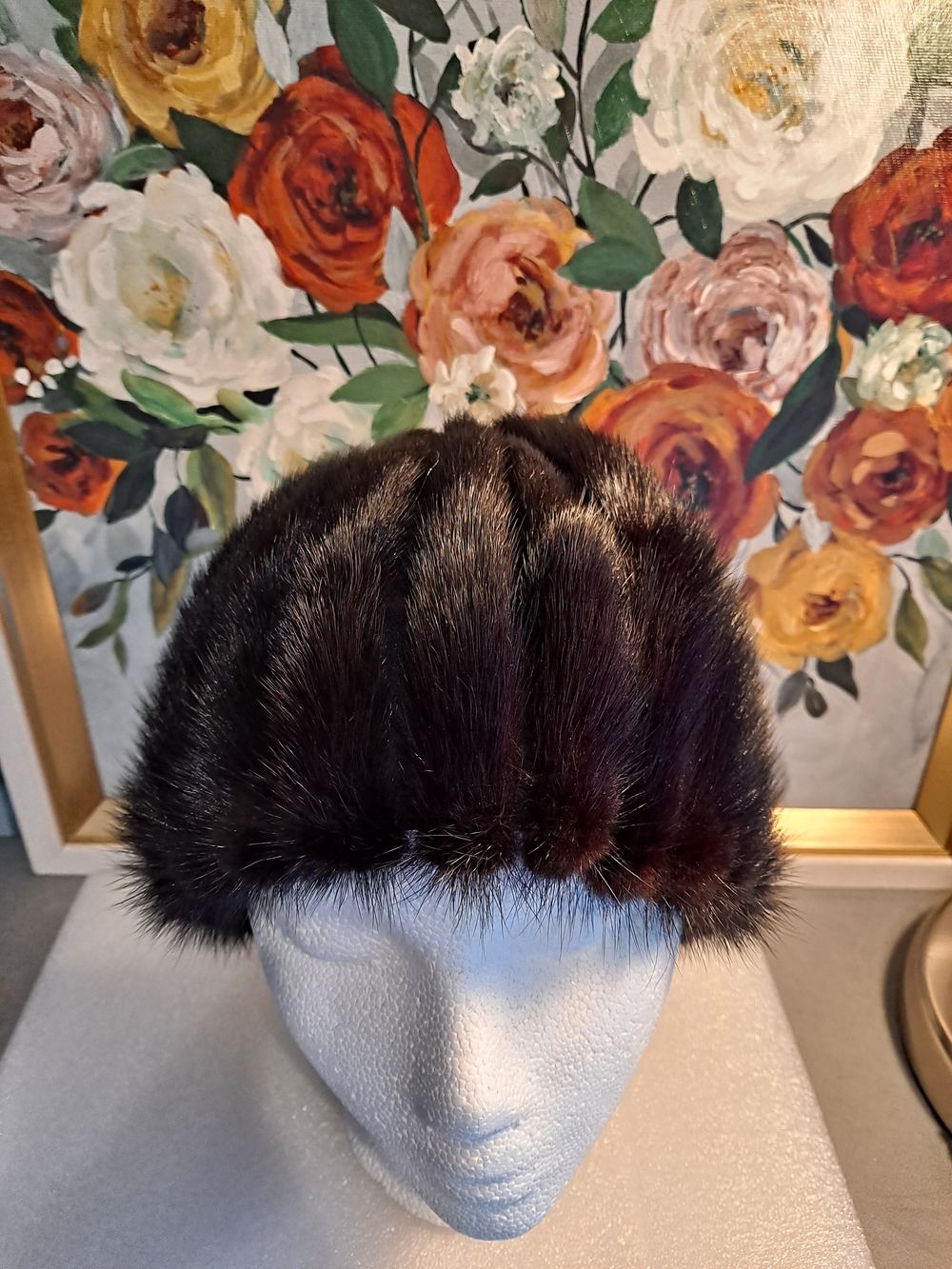 Designed By Lora Dark Brown Fox Or Mink Fur Bucket Hat 50s 60s  Millenery Label
